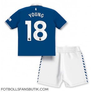 Everton Ashley Young #18 Replika Hemmatröja Barn 2023-24 Kortärmad (+ Korta byxor)